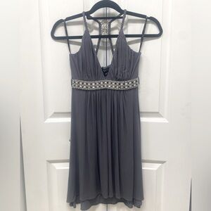 Sky Dress in Gray with Crystal belt size small